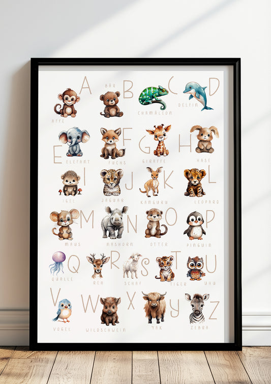 die farbenfrohen tierillustrationen von bär chamäleon delfin und elefant begeistern kinder und schmücken jede wand