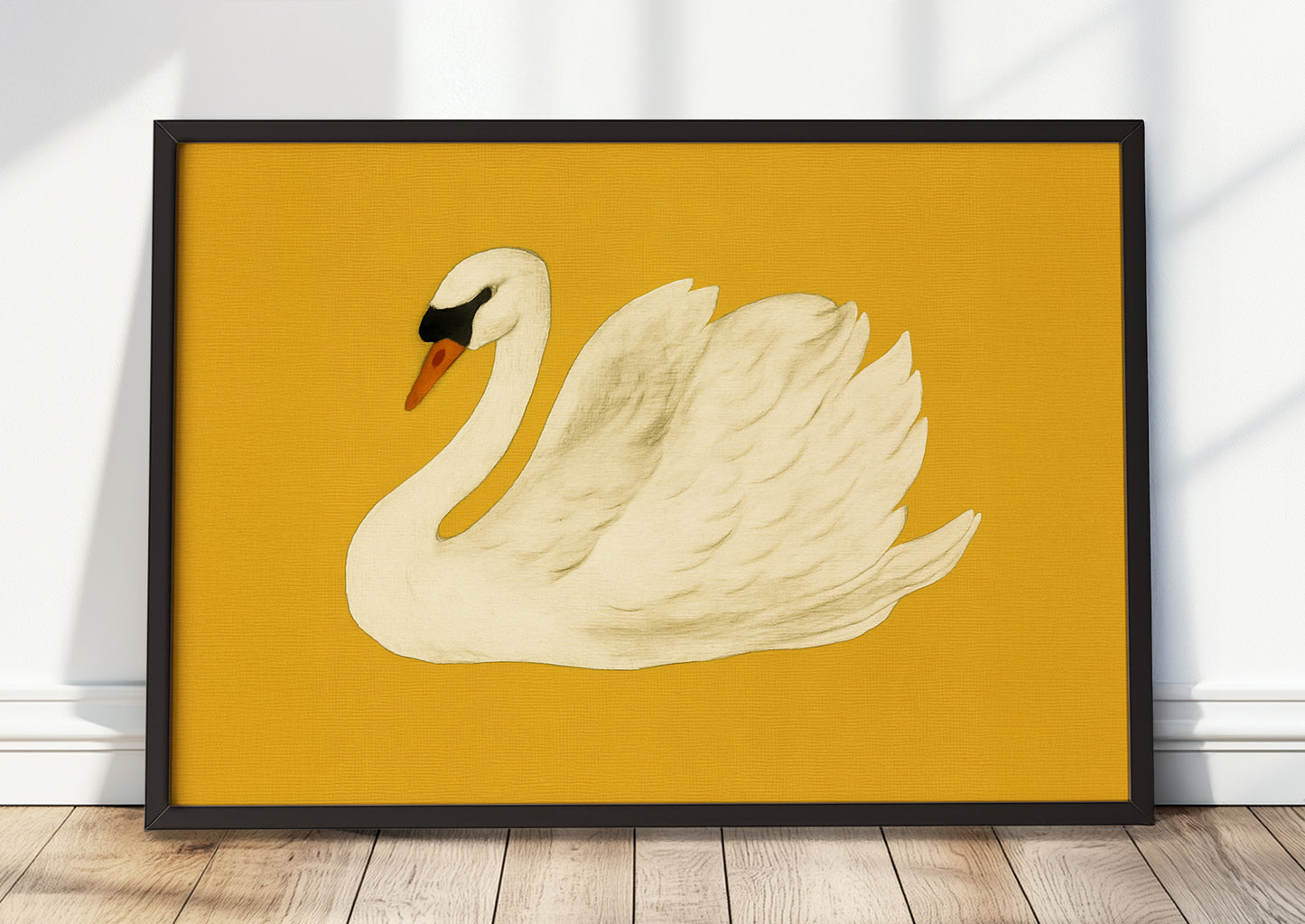 Schwan Poster gerahmt in modernem Raum