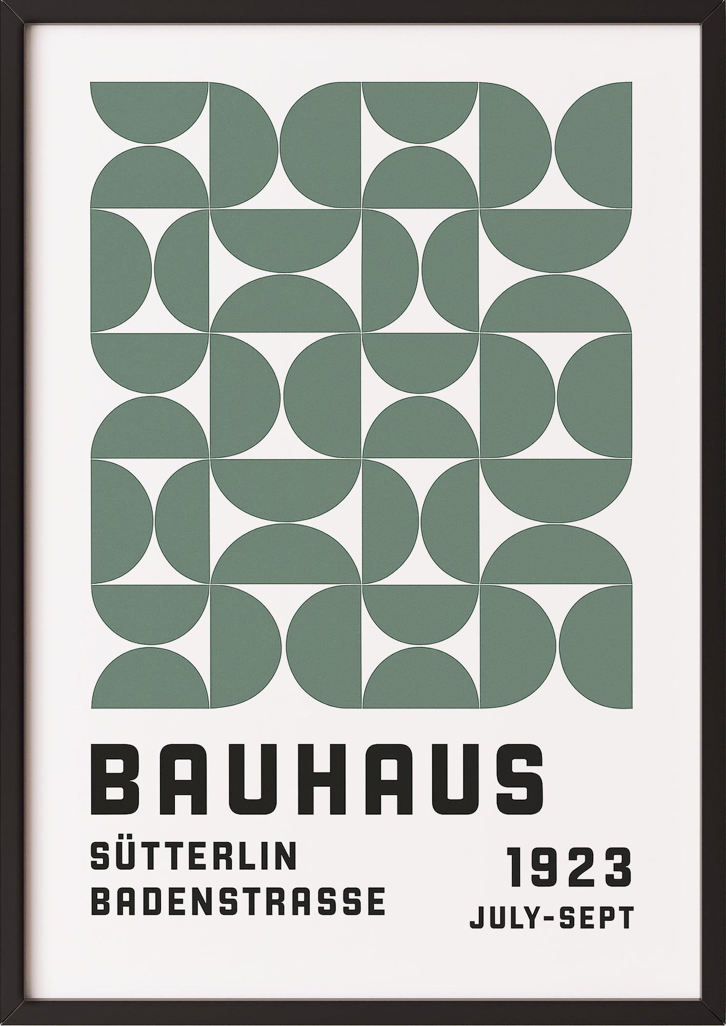 Bauhaus Geometrie Poster mit schwarzem Rahmen – modernes Wandbild für Wohnzimmer oder Büro