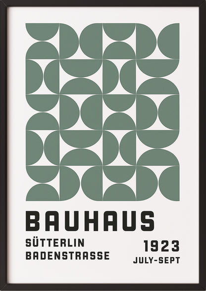 Bauhaus Geometrie Poster mit schwarzem Rahmen – modernes Wandbild für Wohnzimmer oder Büro