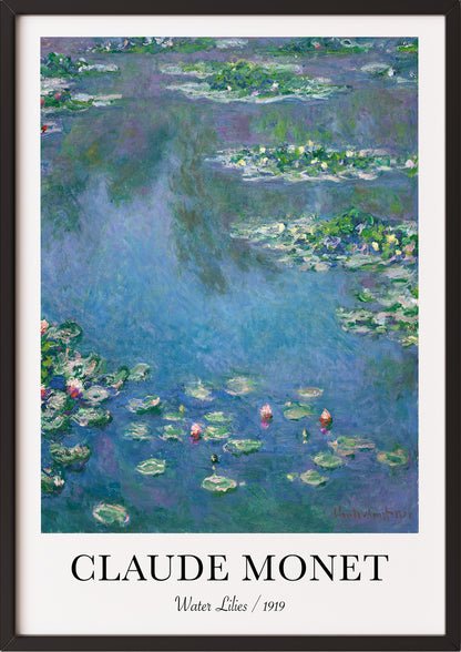 Claude Monet Poster The Cliff Walk at Pourville im schwarzen Rahmen – elegante Kunst