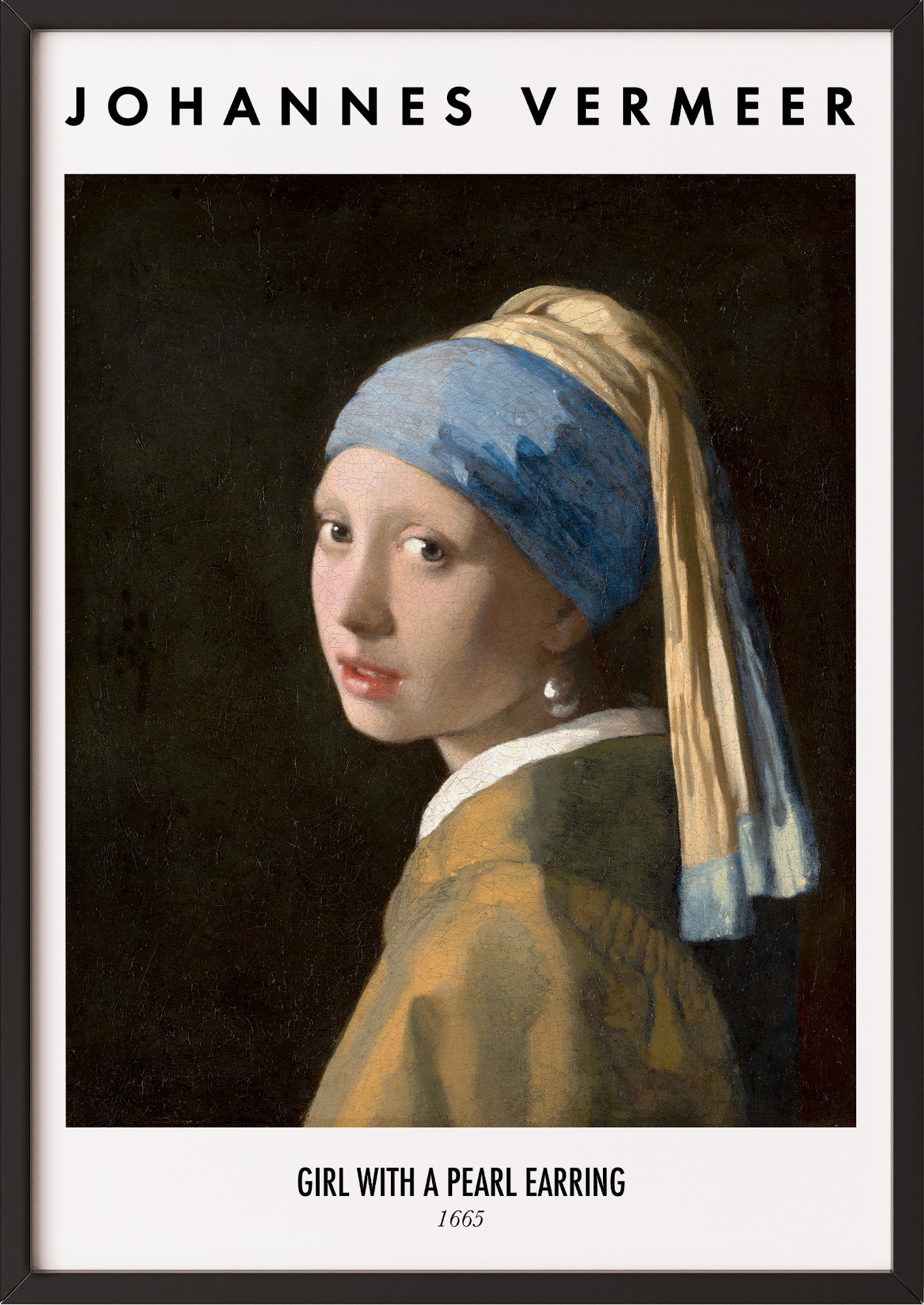 Girl with a Pearl Earring von Johannes Vermeer Kunstdruck im schwarzen Rahmen