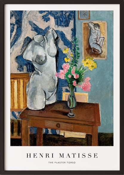 Plaster Torso von Henri Matisse Kunstdruck im schwarzen Rahmen