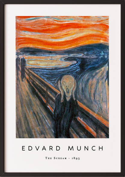 The Scream von Edvard Munch Kunstdruck im schwarzen Rahmen