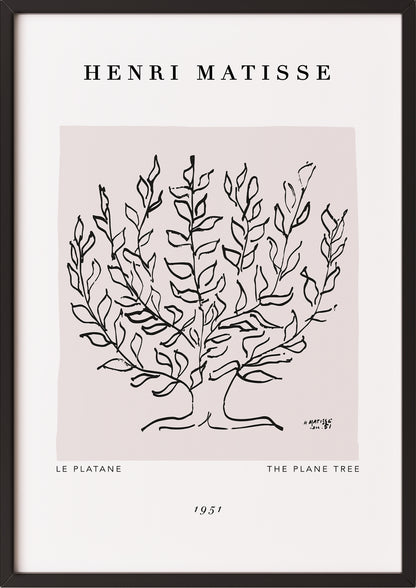 The Plane Tree von Henri Matisse Kunstdruck im schwarzen Rahmen