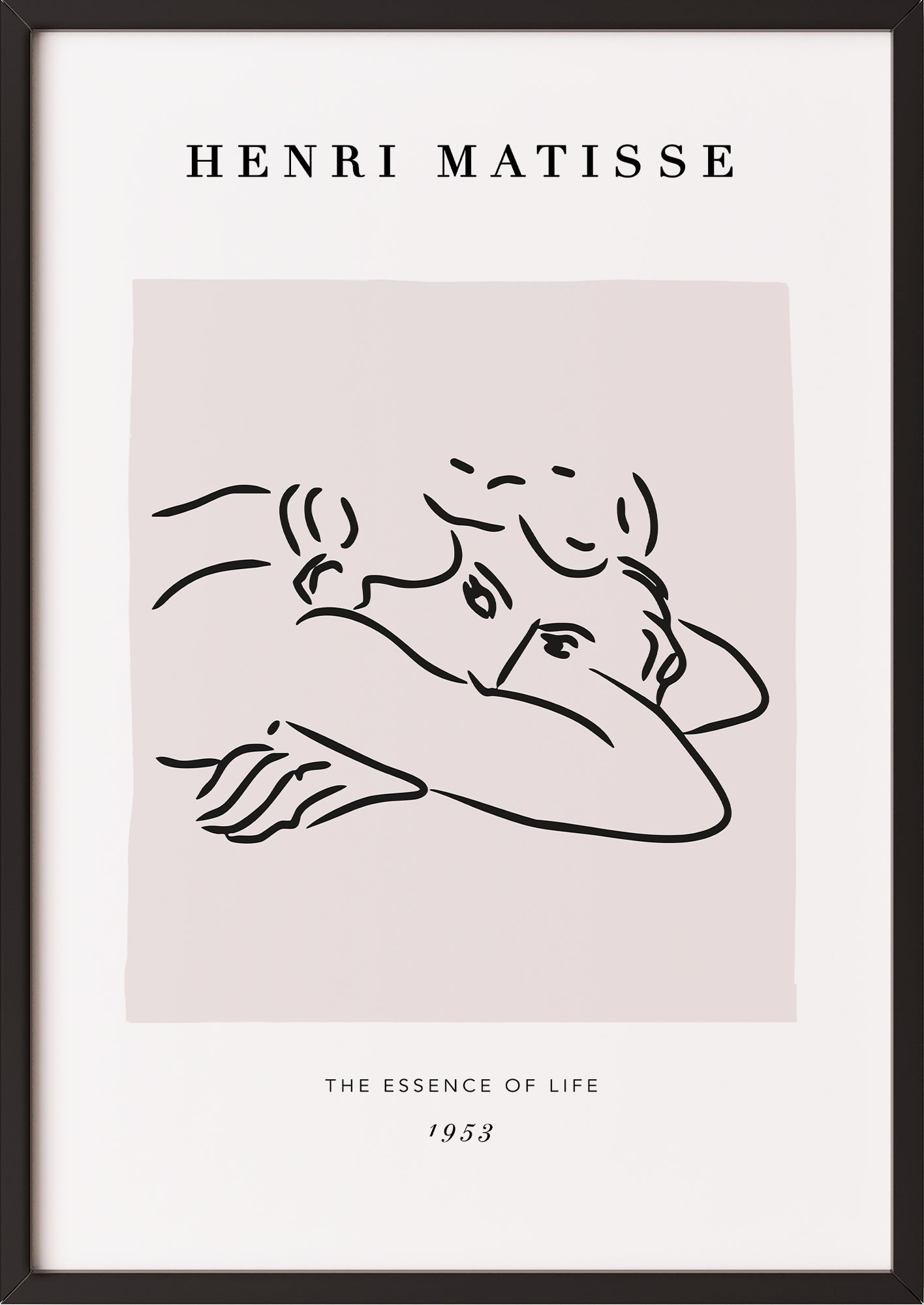 Reclining Woman von Henri Matisse Kunstdruck im schwarzen Rahmen