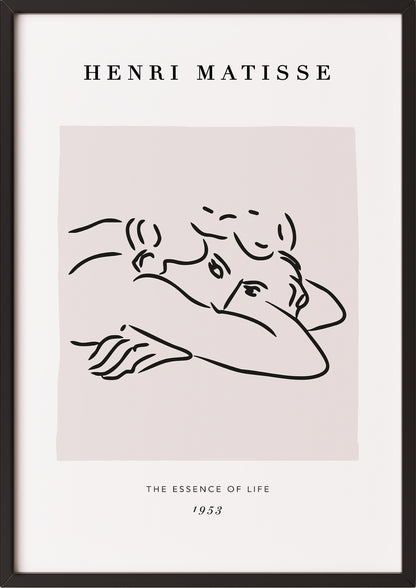 Reclining Woman von Henri Matisse Kunstdruck im schwarzen Rahmen