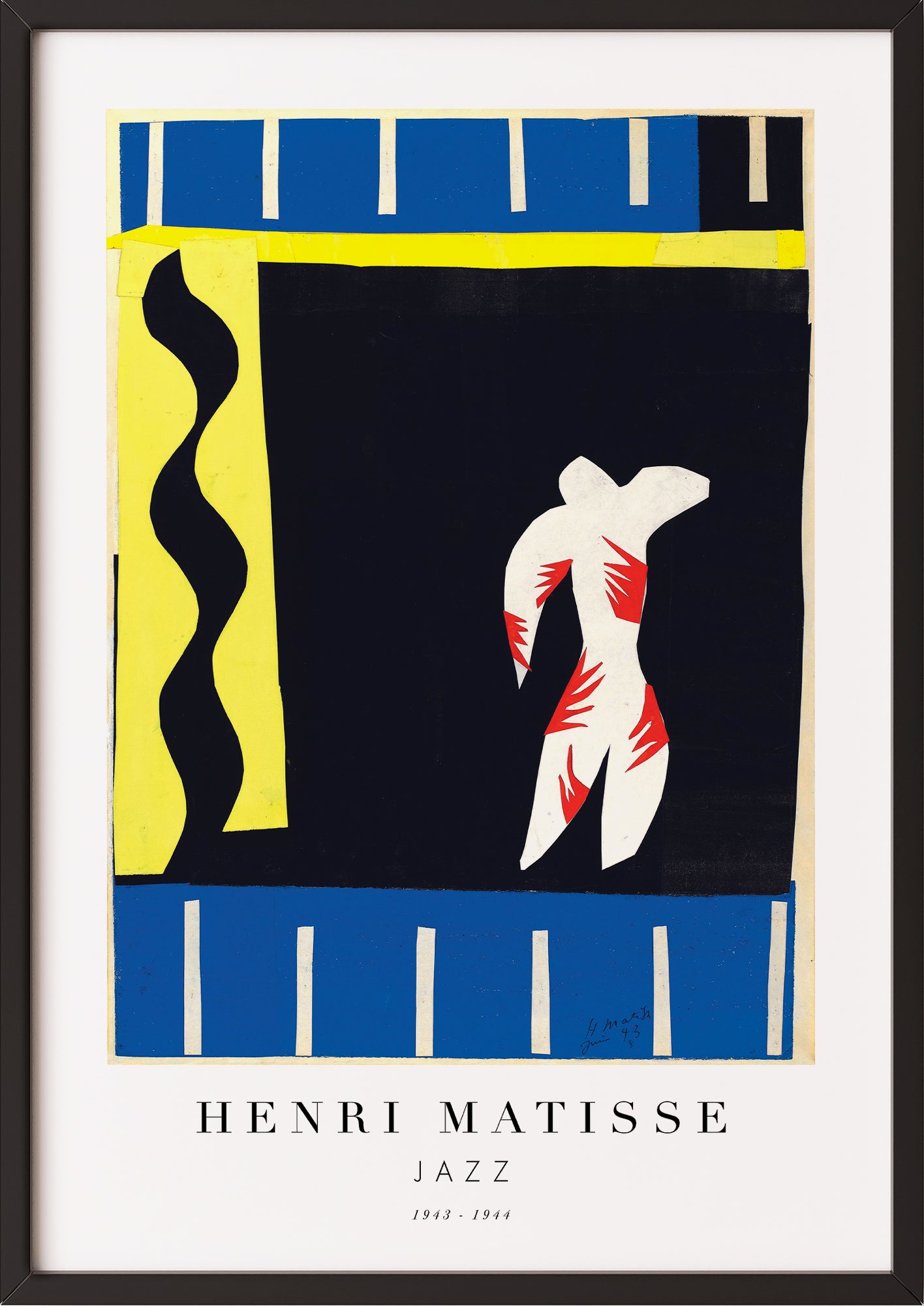 Jazz von Henri Matisse Kunstdruck im schwarzen Rahmen
