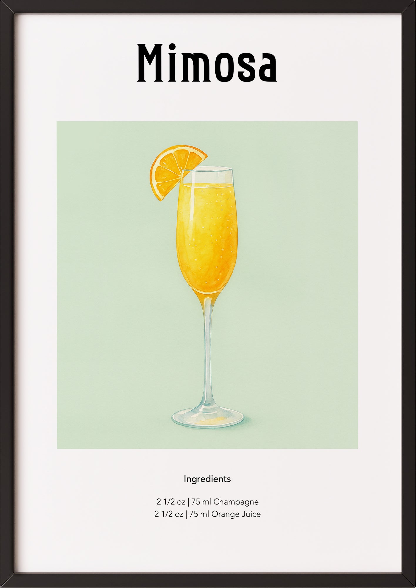 Mimosa Cocktail Aquarell