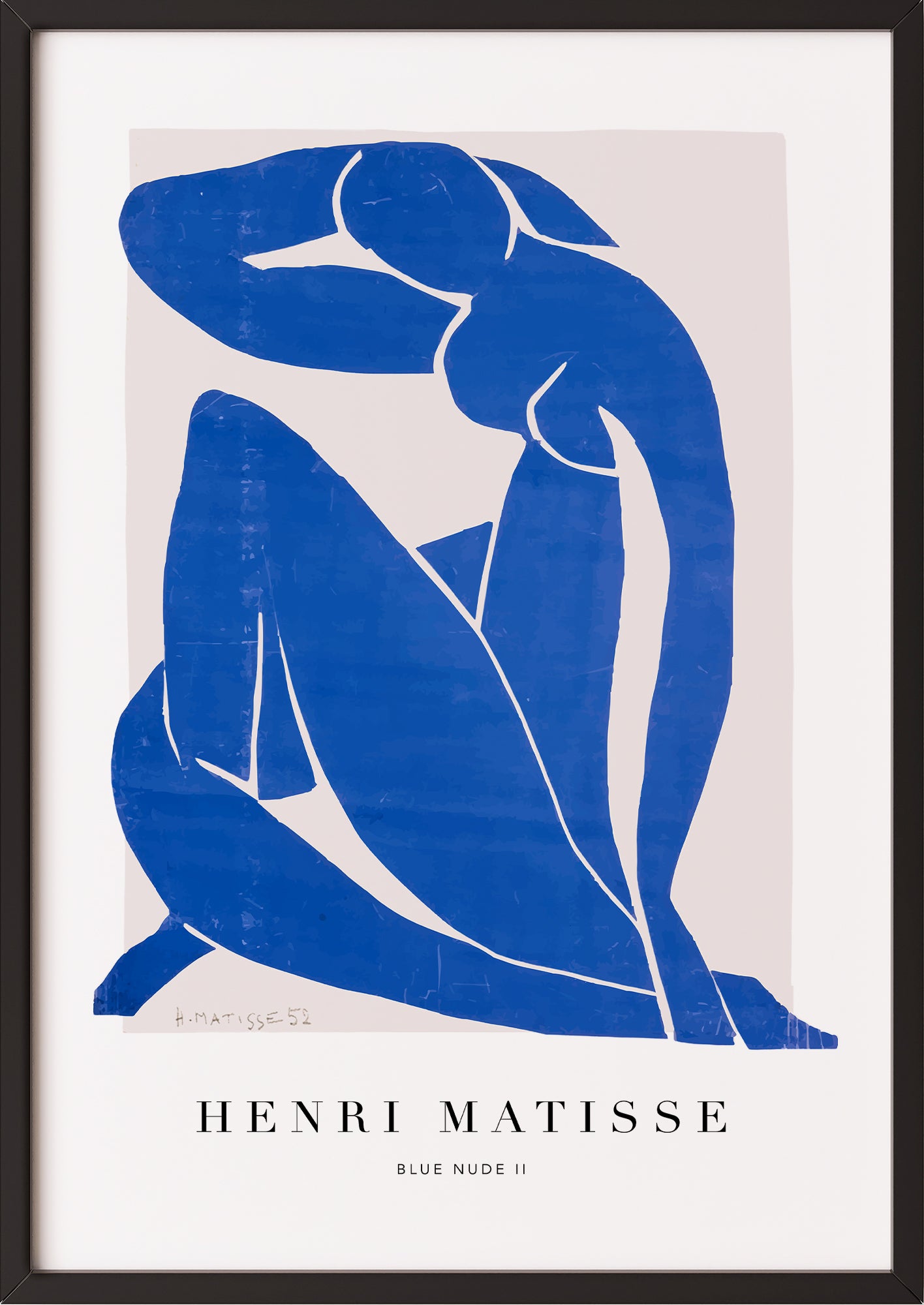 Blue Nude II von Henri Matisse Kunstdruck im schwarzen Rahmen