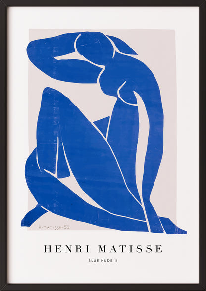 Blue Nude II von Henri Matisse Kunstdruck im schwarzen Rahmen