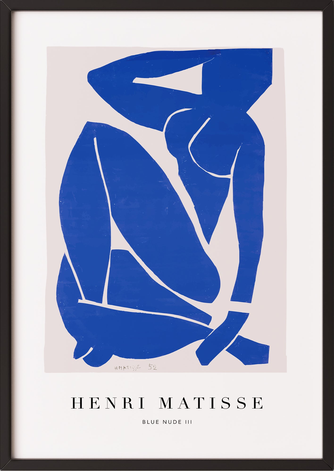 Blue Nude III von Henri Matisse Kunstdruck im schwarzen Rahmen
