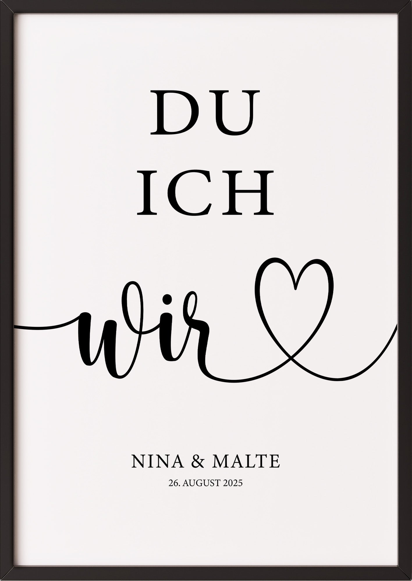 Poster Du Ich Wir im schwarzen Rahmen