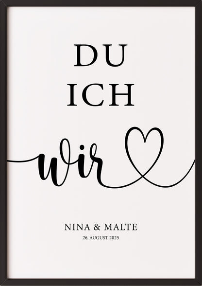 Poster Du Ich Wir im schwarzen Rahmen