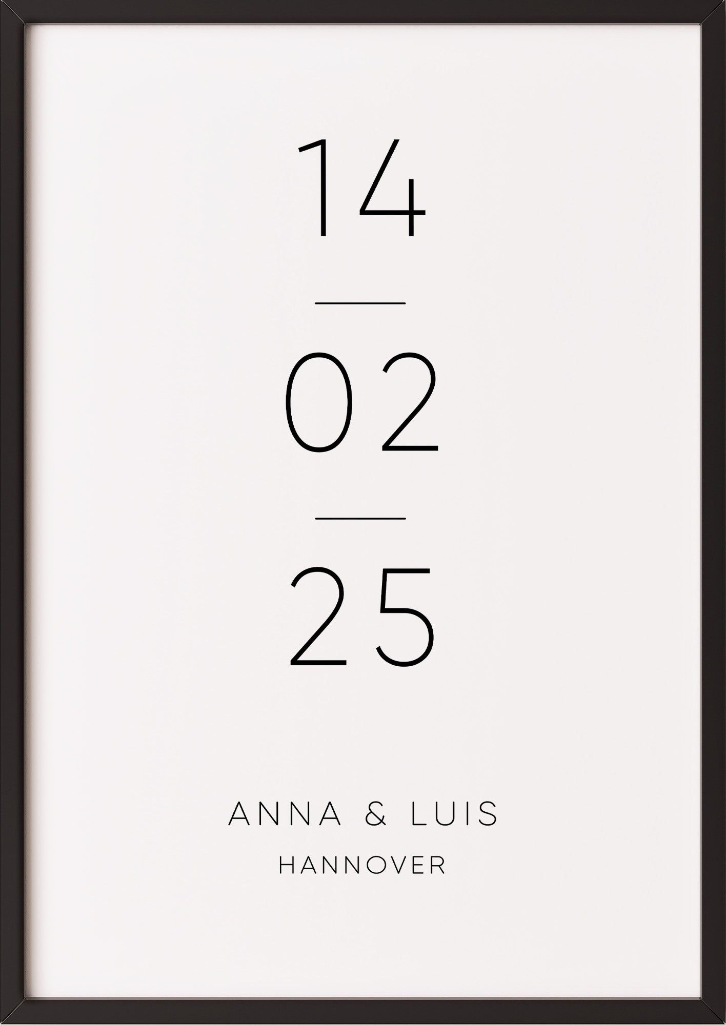 Poster Special Date im schwarzen Rahmen