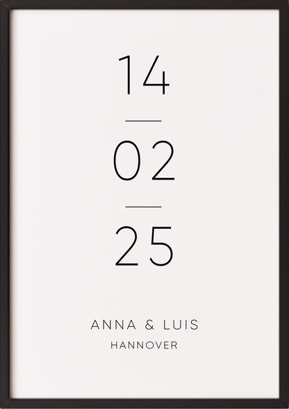 Poster Special Date im schwarzen Rahmen