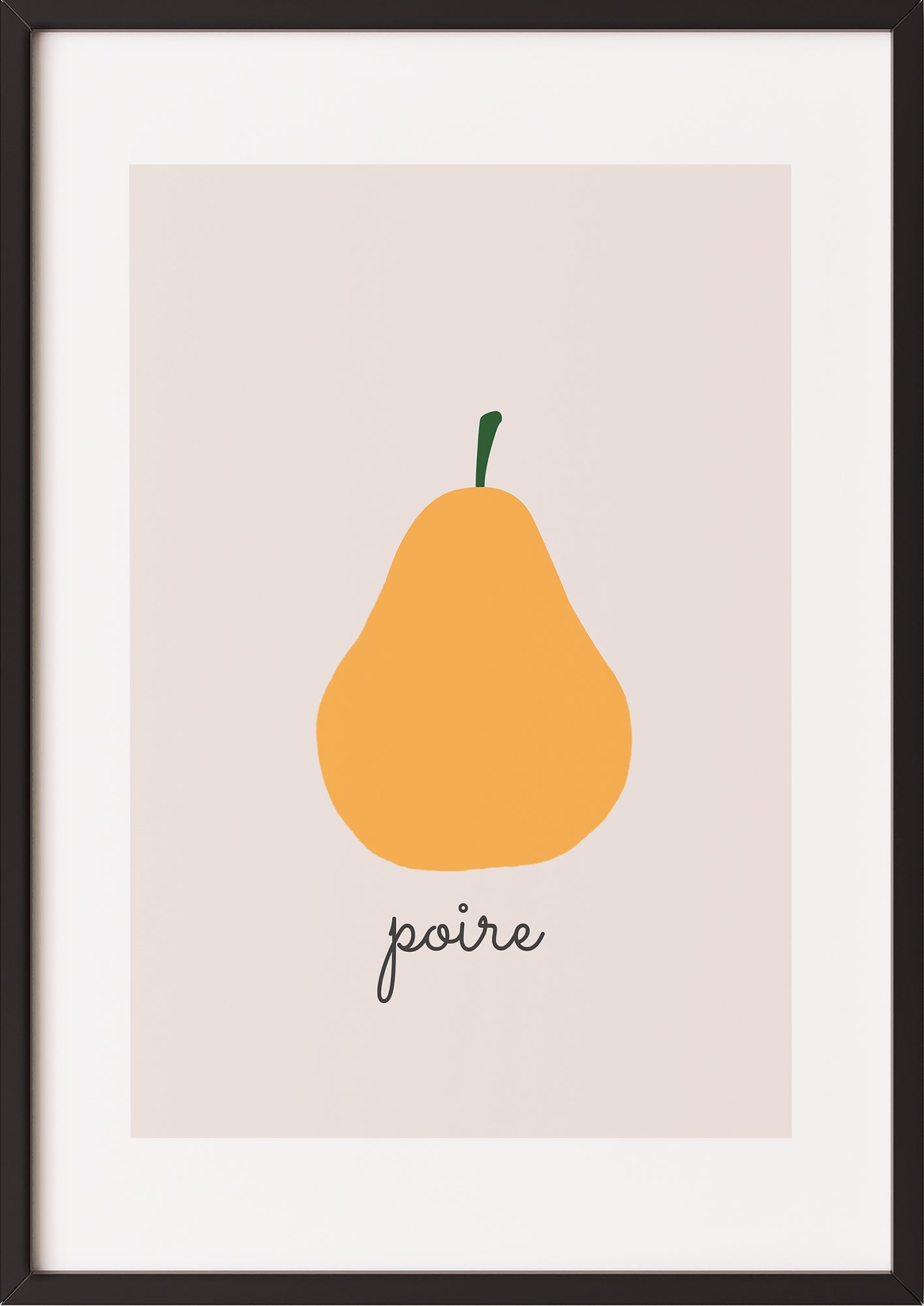 Poster „Pear Illustration - Poire“ schwarz.