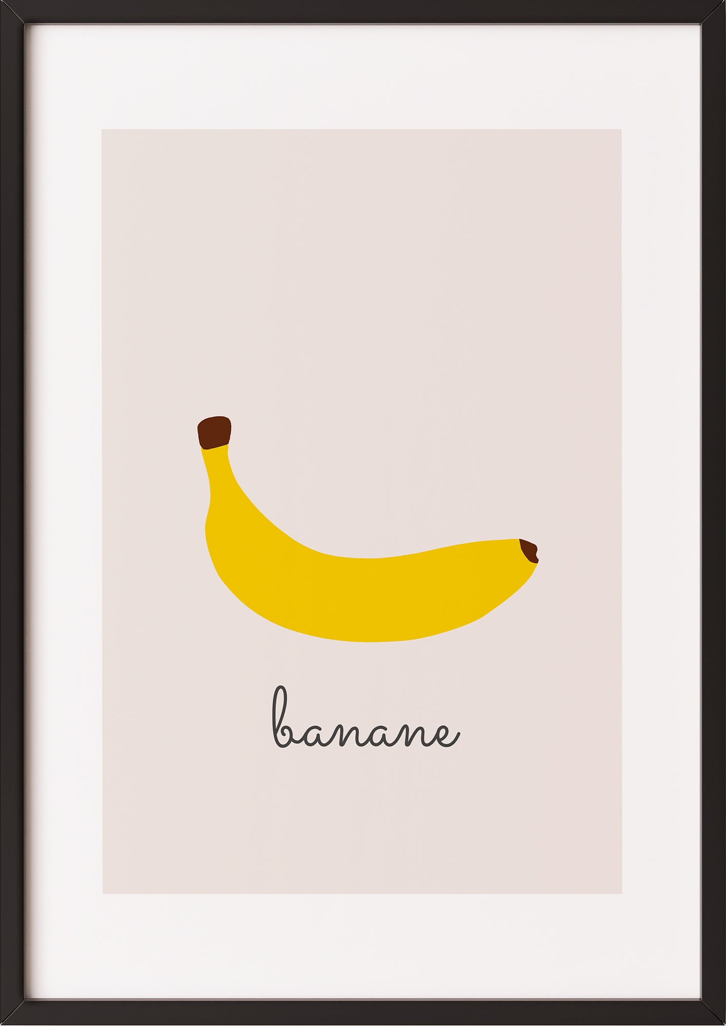 Poster „Banana Illustration - Banane“ schwarz.