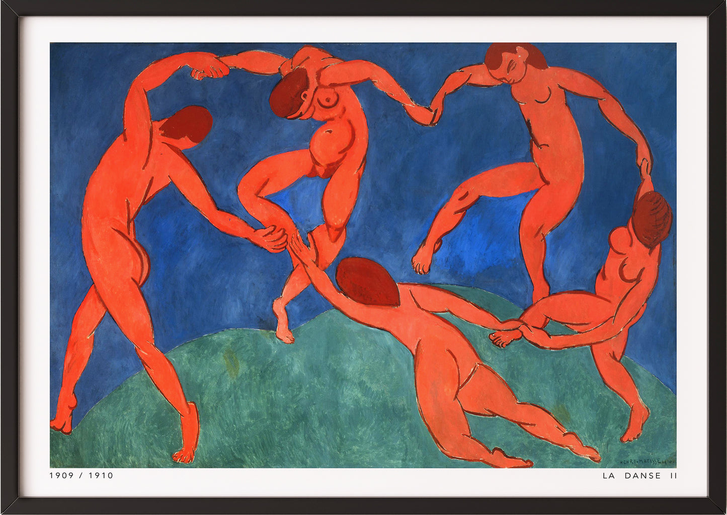 Dance II von Henri Matisse Kunstdruck im schwarzen Rahmen