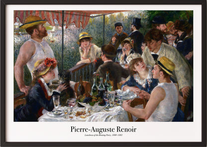 Luncheon of the Boating Party von Pierre-Auguste Renoir Kunstdruck im schwarzen Rahmen