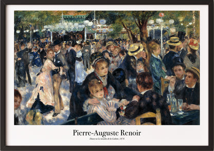 Dance at Le Moulin de la Galette von Pierre-Auguste Renoir Kunstdruck im schwarzen Rahmen
