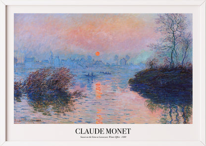 Detailansicht des Posters Claude Monet – Sunset on the Seine at Lavacourt, Winter Effect