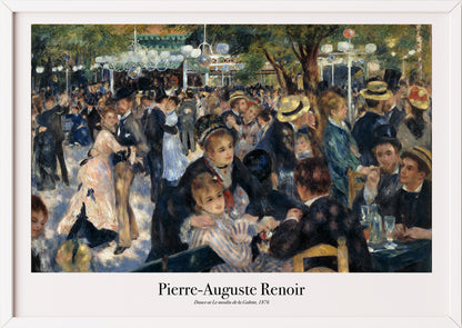 Dance at Le Moulin de la Galette von Pierre-Auguste Renoir Kunstdruck im weißen Rahmen