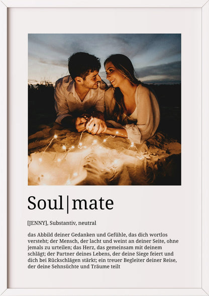 Soulmate im weißen Holzrahmen