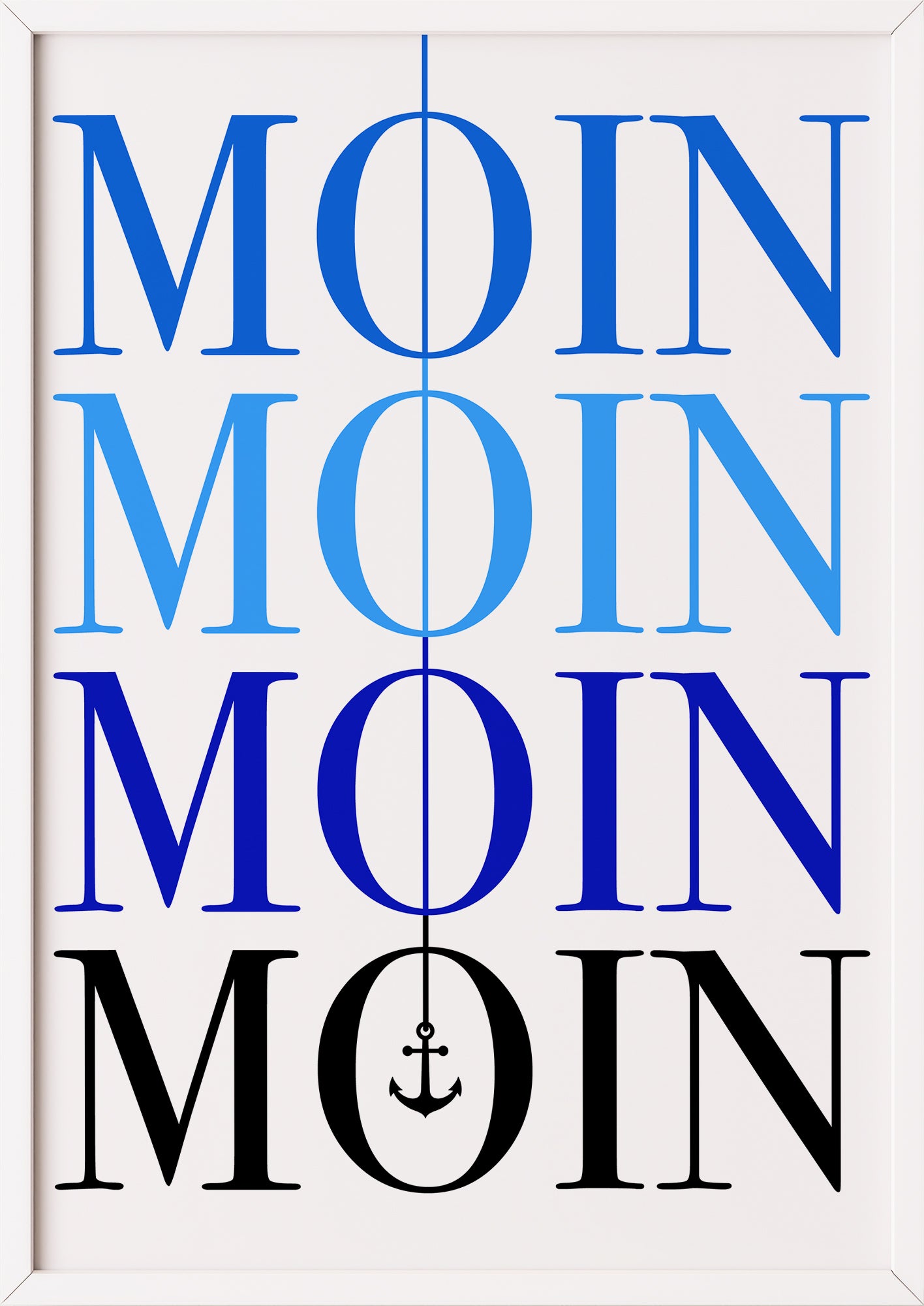 Poster „MOIN MOIN“ weiß.