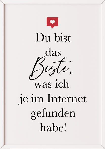 mit weißem rahmen wirkt das spruchbild besonders luftig und fügt sich harmonisch in helle einrichtungen ein