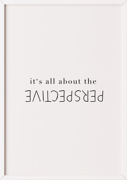 stilvolles wandbild mit motivierendem spruch über perspektiven