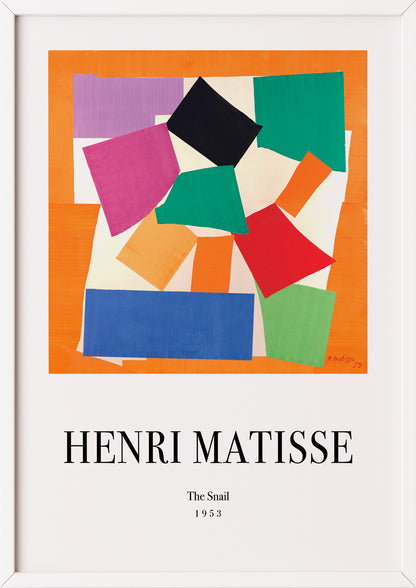 The Snail von Henri Matisse Kunstdruck im weißen Rahmen