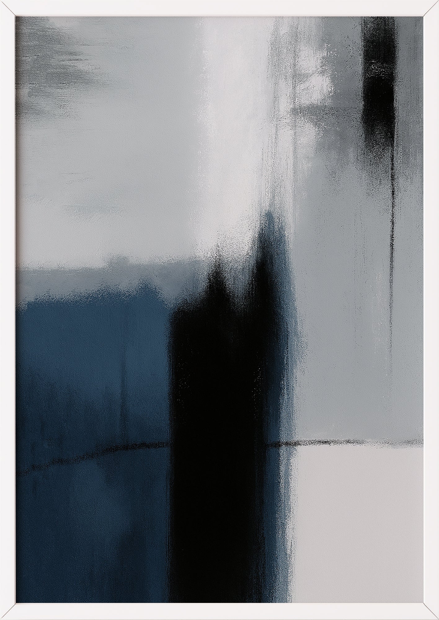 Poster mit abstrakter Form, Farbverlauf und Textur im weißen Rahmen