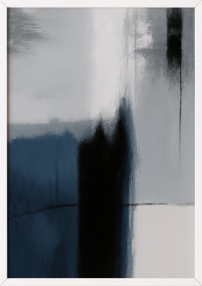 Poster mit abstrakter Form, Farbverlauf und Textur im weißen Rahmen