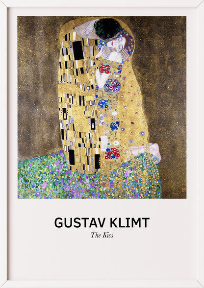 Nahaufnahme von The Kiss von Gustav Klimt als Poster