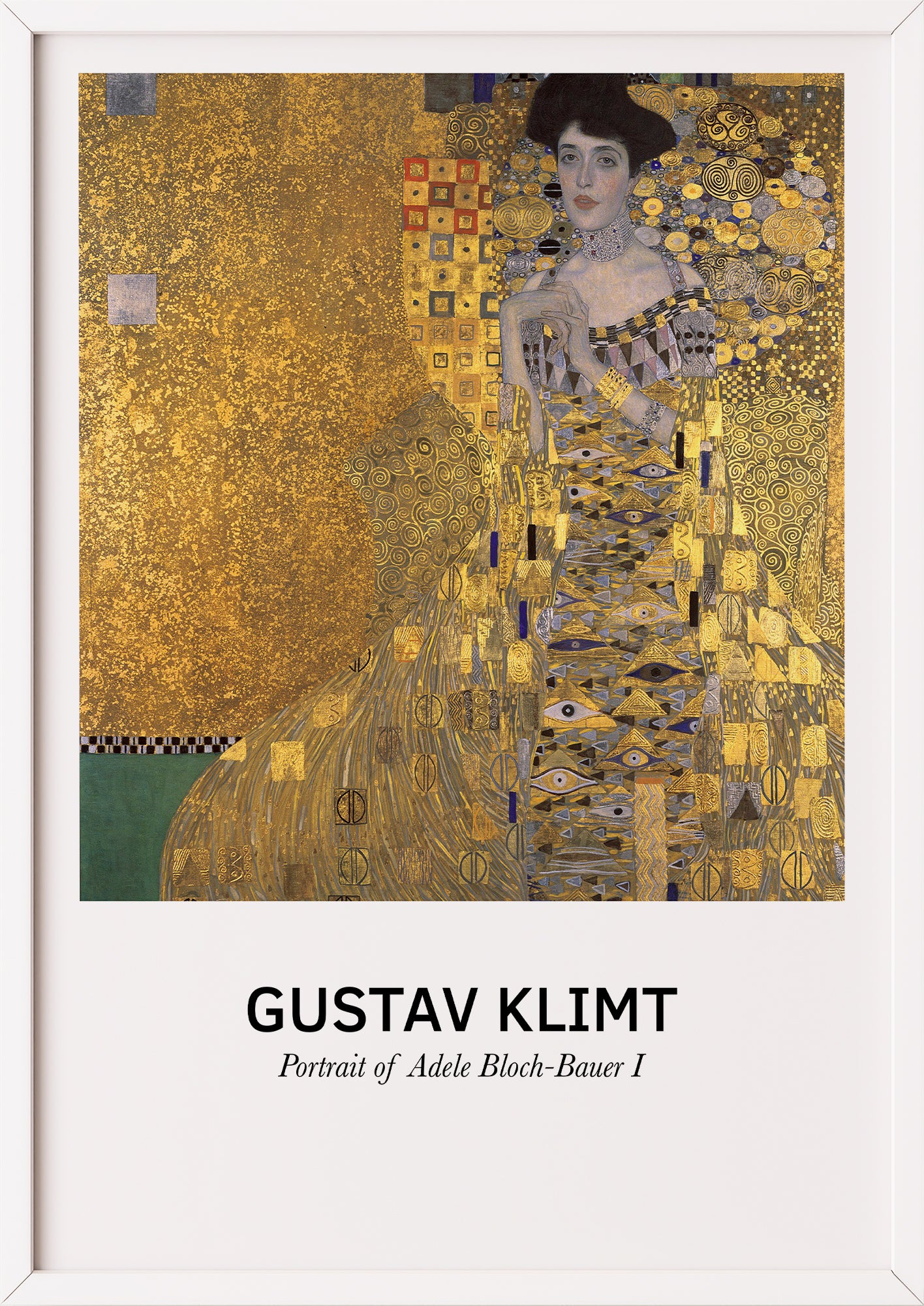 Nahaufnahme von Portrait of Adele Bloch-Bauer I von Gustav Klimt als Poster