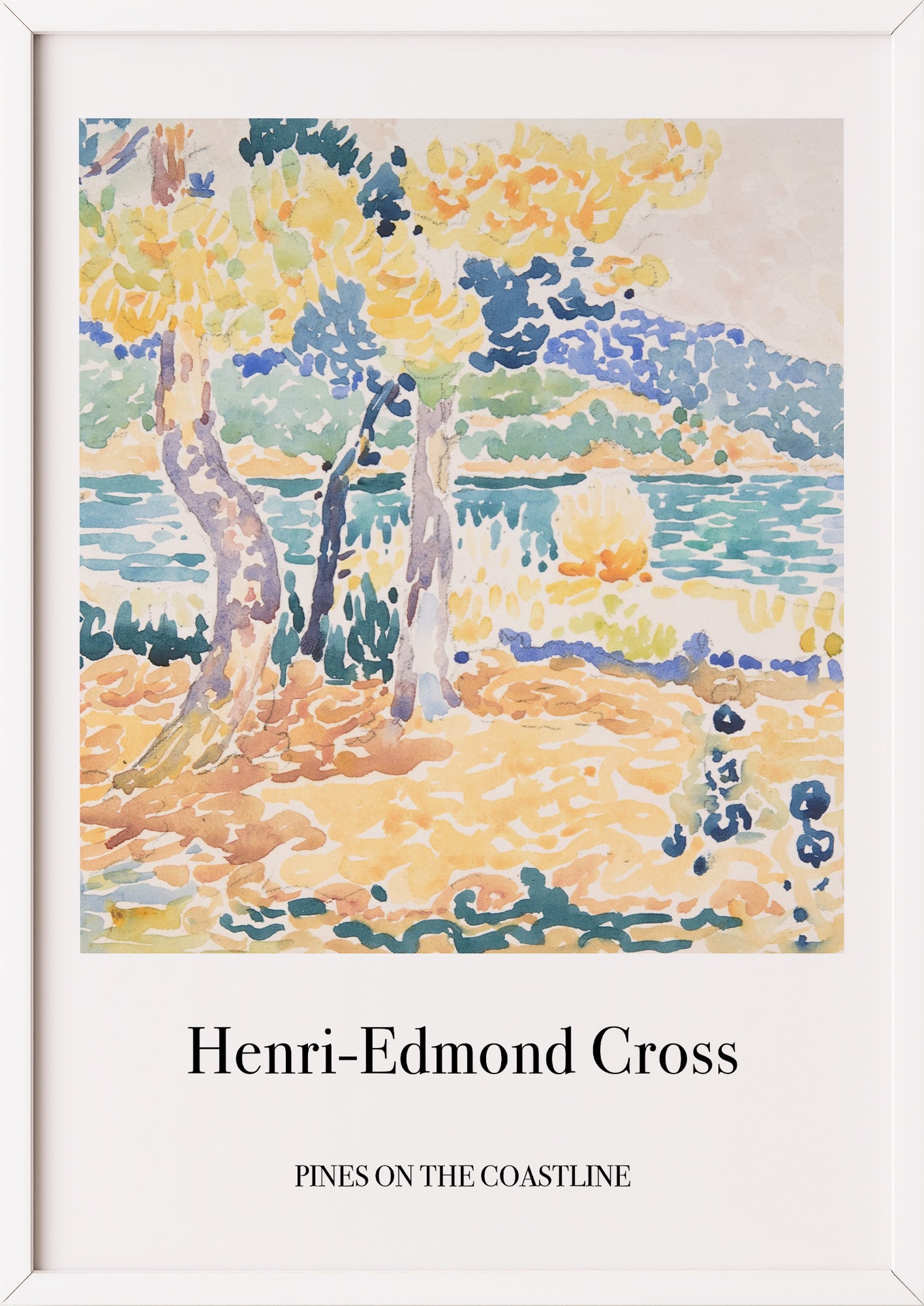 Nahaufnahme von Pines on the Coastline von Henri Edmond Cross als Poster
