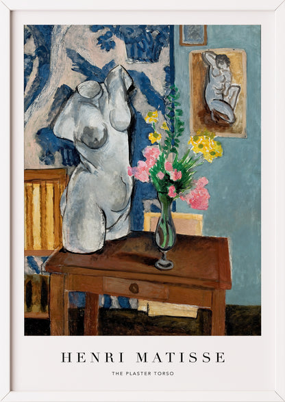 Plaster Torso von Henri Matisse Kunstdruck im weißen Rahmen