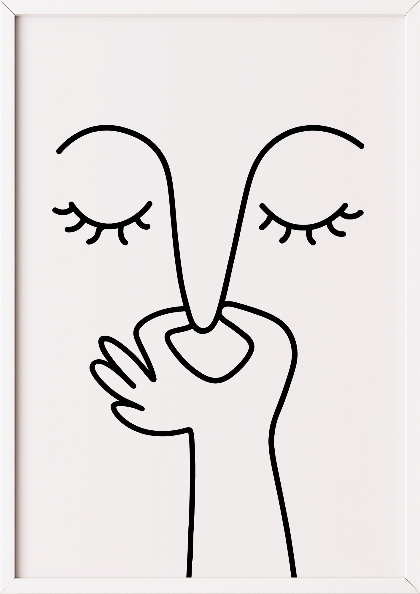 Hochformatiges Poster „Nase Zuhalten“ mit weißem Rahmen, freigestellt.