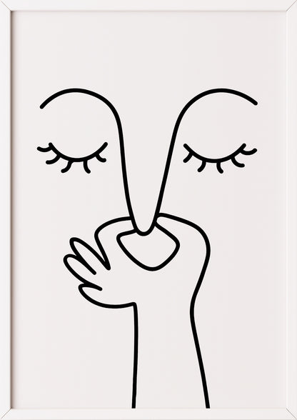 Hochformatiges Poster „Nase Zuhalten“ mit weißem Rahmen, freigestellt.