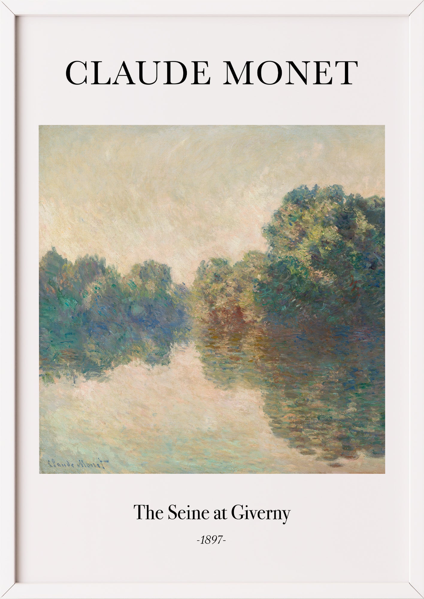 Nahaufnahme von The Seine at Giverny von Claude Monet als Poster