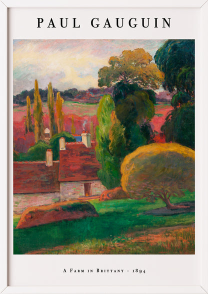 A Farm in Brittany von Paul Gauguin Kunstdruck im weißen Rahmen