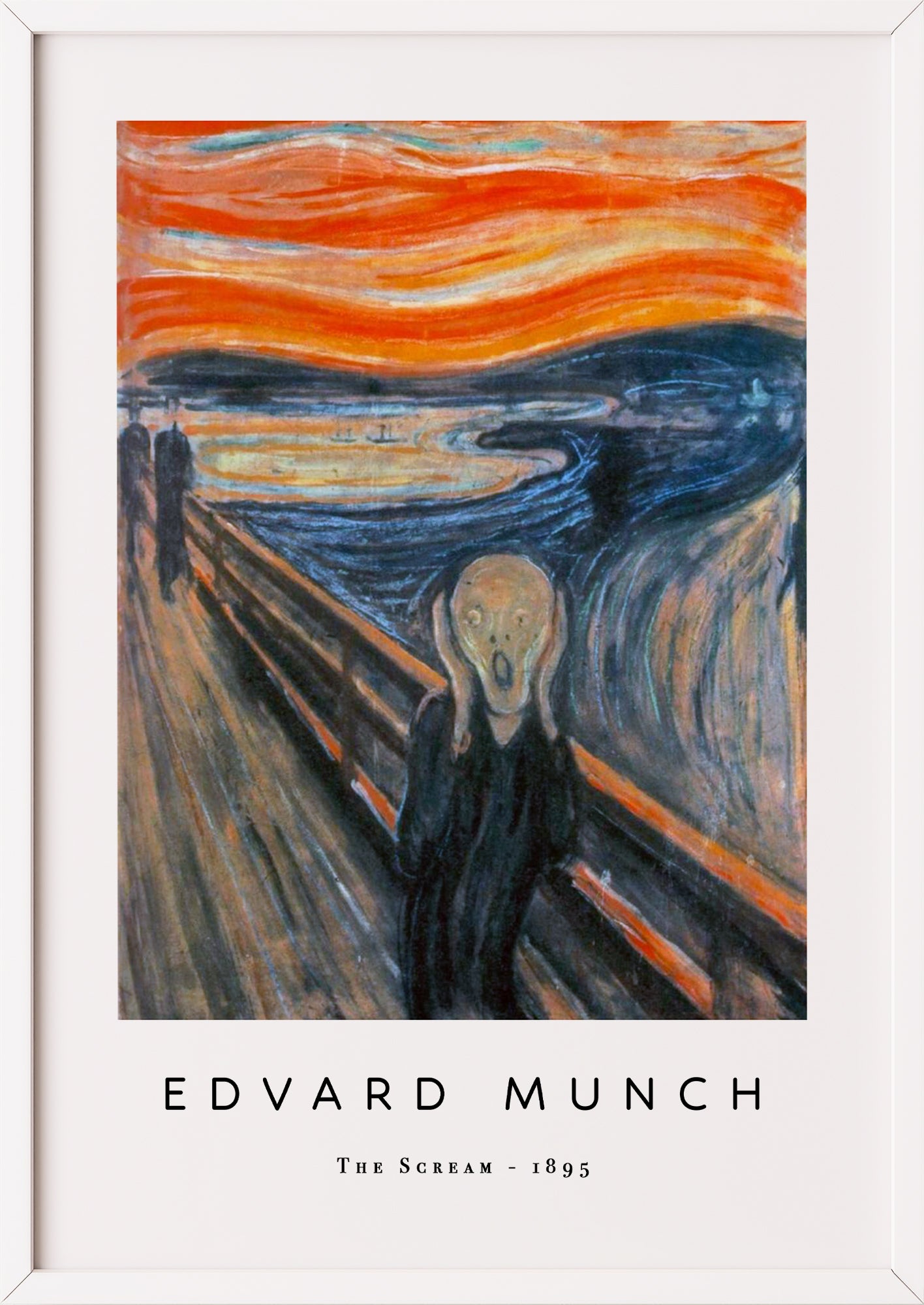 The Scream von Edvard Munch Kunstdruck im weißen Rahmen