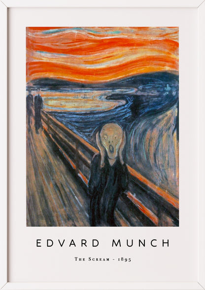 The Scream von Edvard Munch Kunstdruck im weißen Rahmen