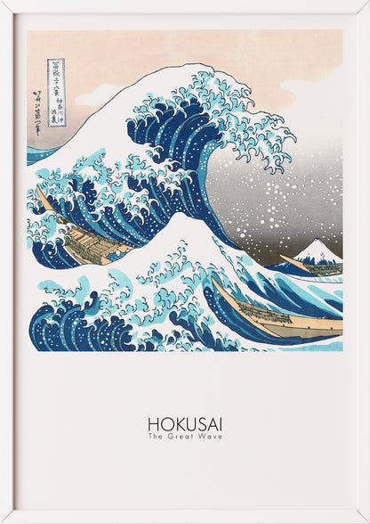 Nahaufnahme von The Great Wave off Kanagawa von Hokusai als Poster