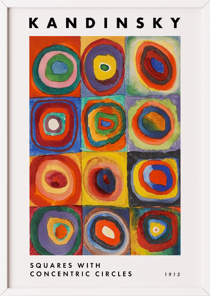 Nahaufnahme von Squares with Concentric Circles von Wassily Kandinsky als Poster