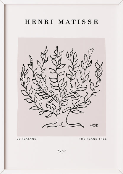 The Plane Tree von Henri Matisse Kunstdruck im weißen Rahmen