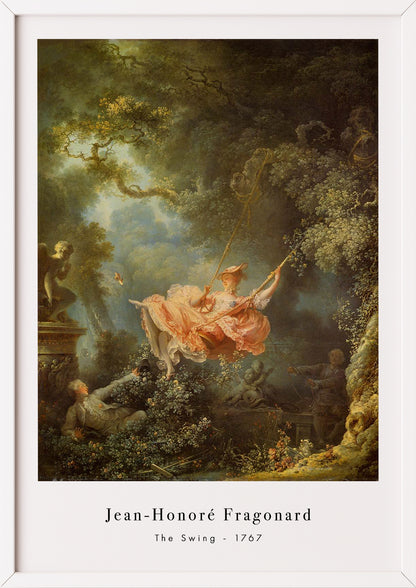 The Swing von Jean-Honoré Fragonard Kunstdruck im weißen Rahmen