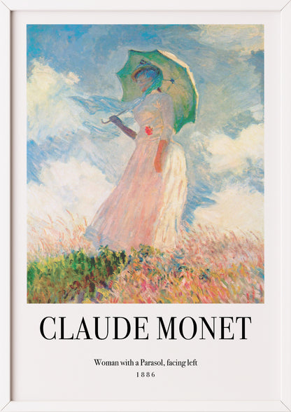 Nahaufnahme von Woman with a Parasol, facing left von Claude Monet als Poster