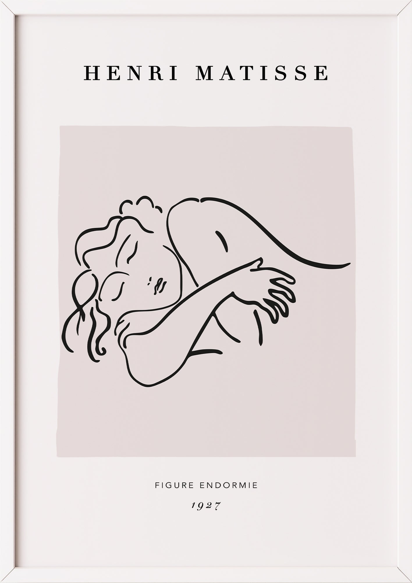 Sleeping Woman von Henri Matisse Kunstdruck im weißen Rahmen